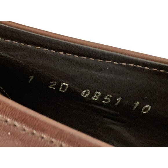 VTG Prada Italy Mens Brown Leather Buckle Loafers Size 10 US Slip On 2D width - Picture 5 of 11